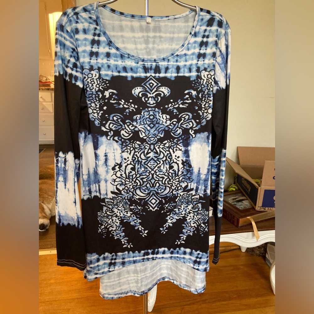 No Brand Blue, White Navy top stretchy